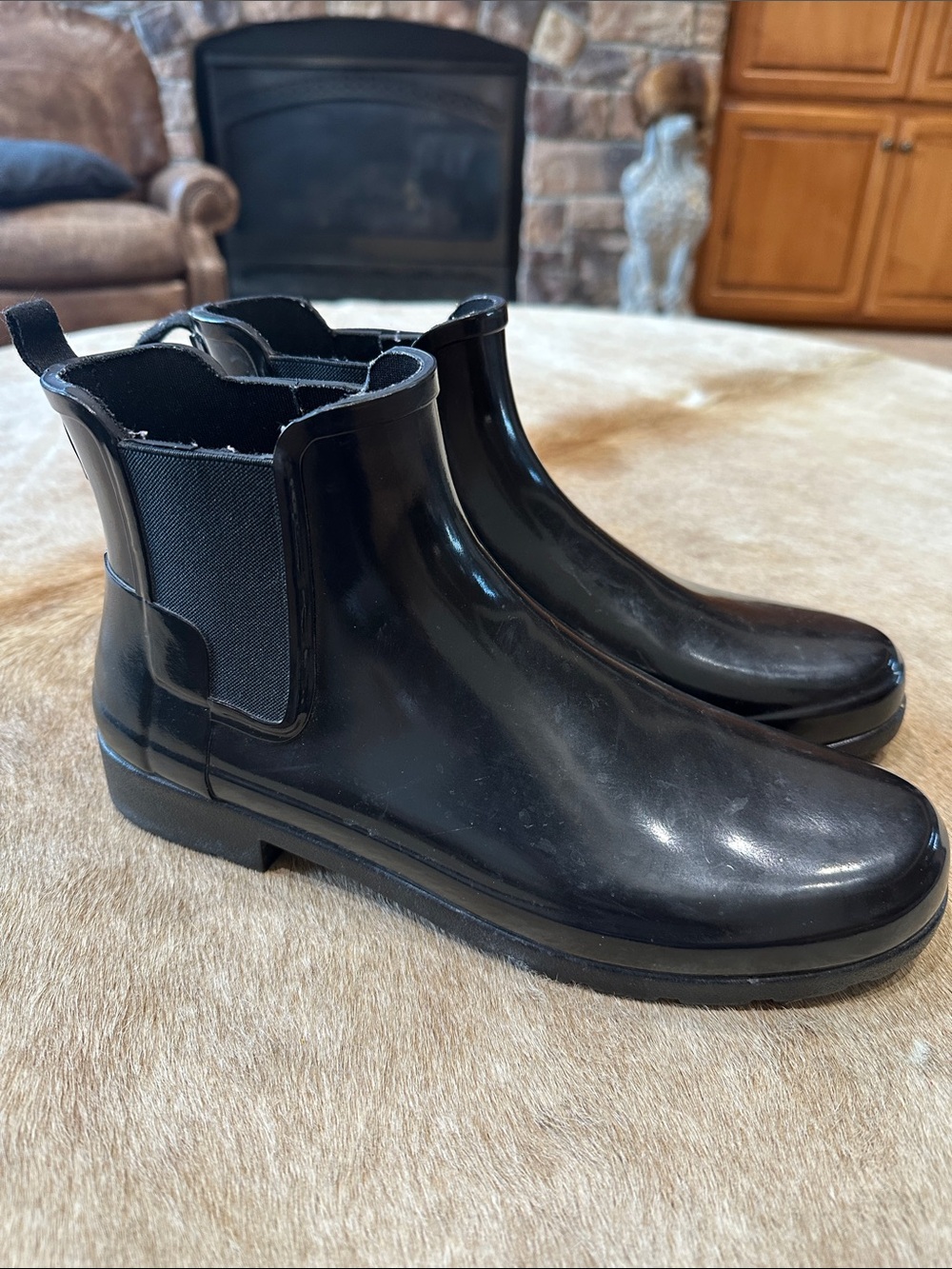 Hunter Black Chelsea Rain Boots for Men